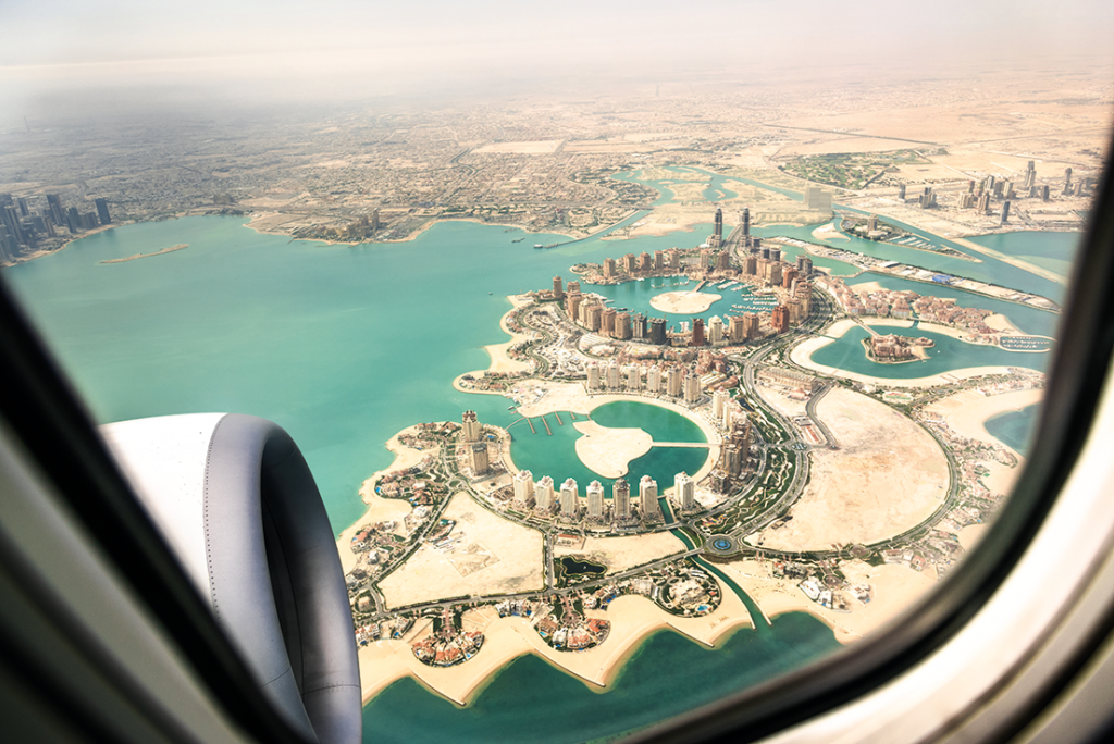 Vista aérea da Ilha The Pearl, em Doha - Foto iStock