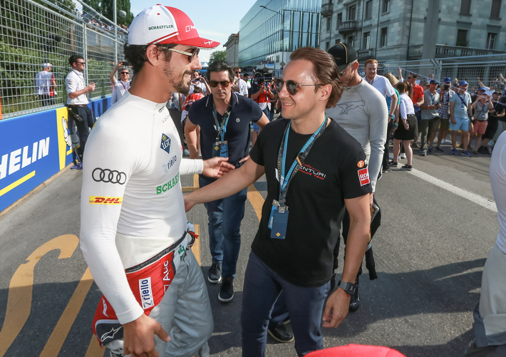 Lucas Di Grassi com Felipe Massa no Formula E, no Zurich E-Prix 2018 - Foto Audi Communications Motorsport