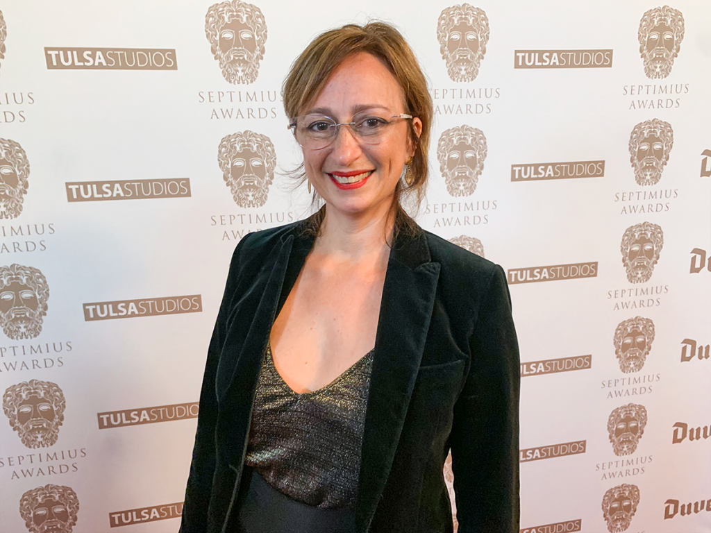 Laís Bodanzky no Septimius Awards em que "A Viagem de Pedro" foi laureado como Melhor Filme Americano da temporada - Foto divulgação